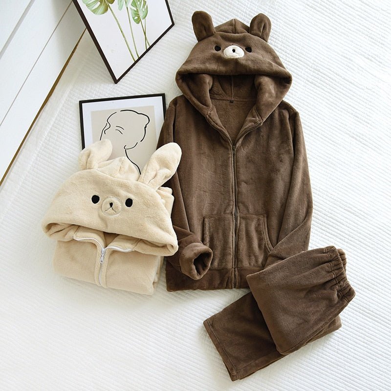Kawaiimi - mens & womens winter pyjamas - Honey Bear Men & Women PJ's Sleepwear - 1