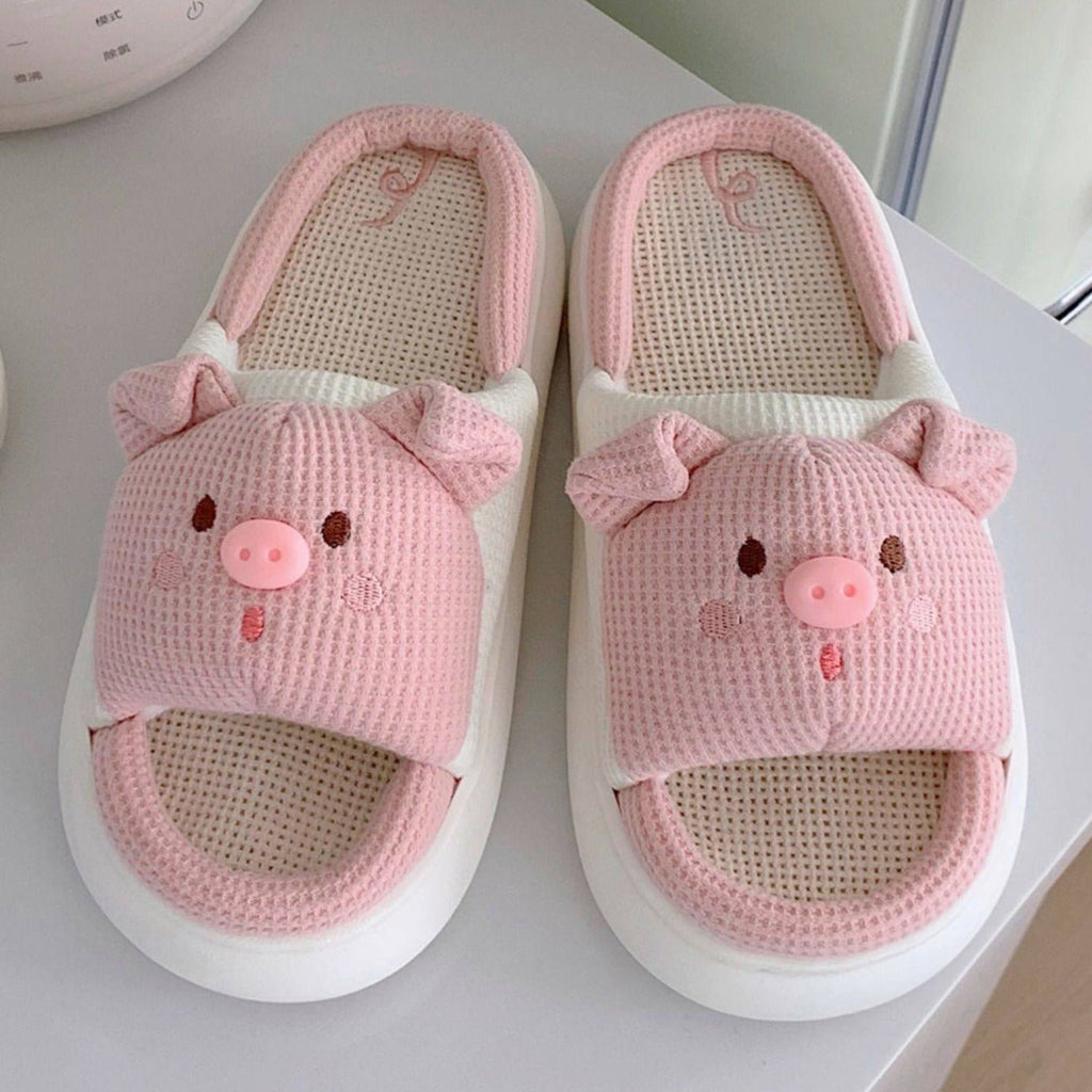 Kawaiimi - flip-flops, shoes & slippers for women - Honey Piglet Slippers - 7