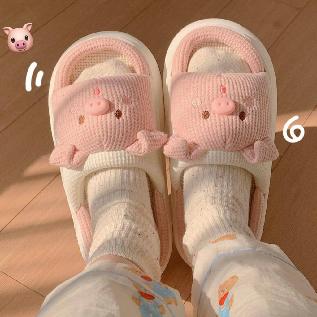 Kawaiimi - flip-flops, shoes & slippers for women - Honey Piglet Slippers - 2