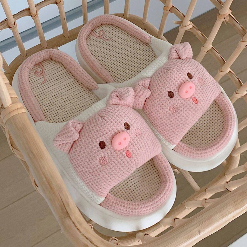 Kawaiimi - flip-flops, shoes & slippers for women - Honey Piglet Slippers - 6