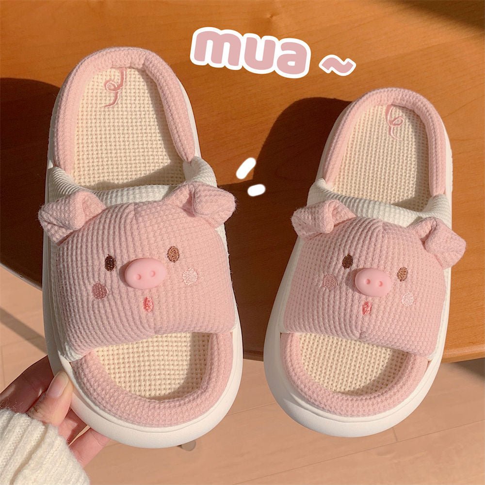 Kawaiimi - flip-flops, shoes & slippers for women - Honey Piglet Slippers - 8