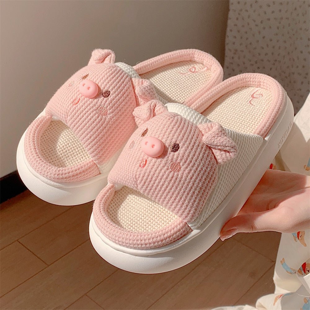 Kawaiimi - flip-flops, shoes & slippers for women - Honey Piglet Slippers - 5