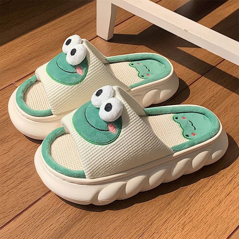 Kawaiimi - flip-flops, shoes & slippers for women - Hoppy Froggy Slippers - 1