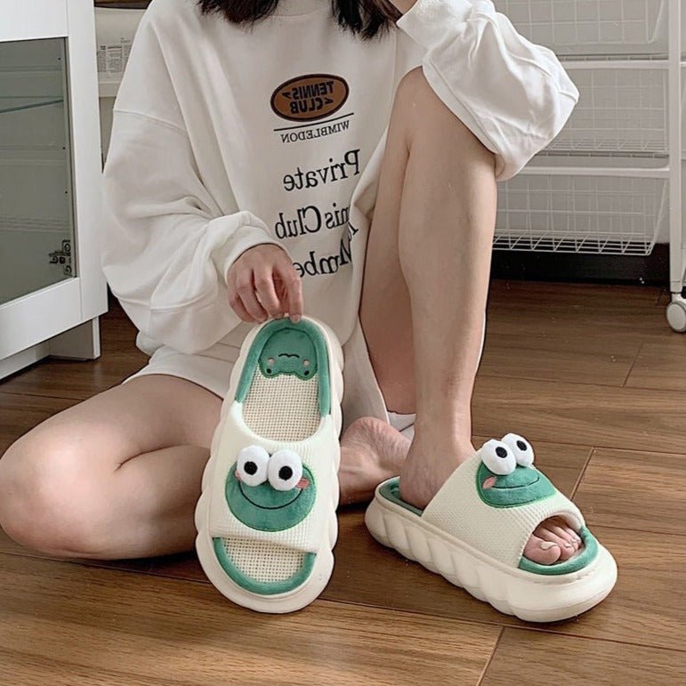 Kawaiimi - flip-flops, shoes & slippers for women - Hoppy Froggy Slippers - 4