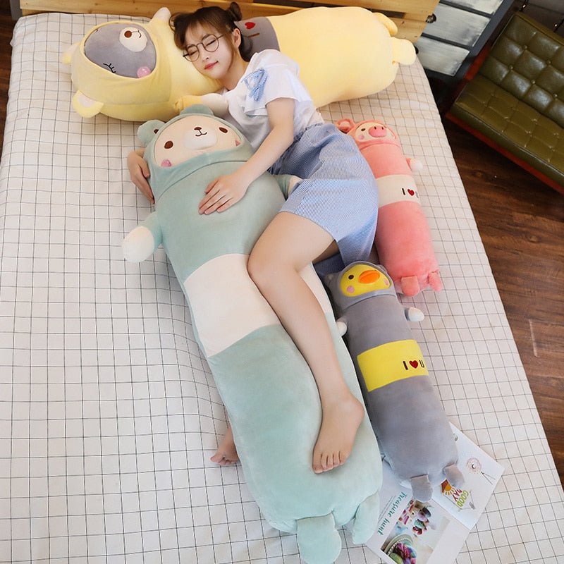 Kawaiimi - plush toys - I love You Giant Animal Friend Long Pillow - 8