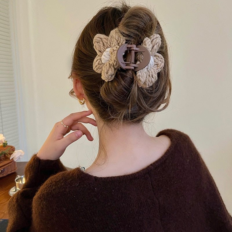 Kawaiimi - apparel & accessories - Jumbo Crochet Flower Hair Clip - 5