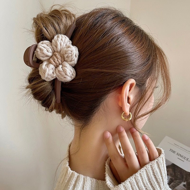 Kawaiimi - apparel & accessories - Jumbo Crochet Flower Hair Clip - 3