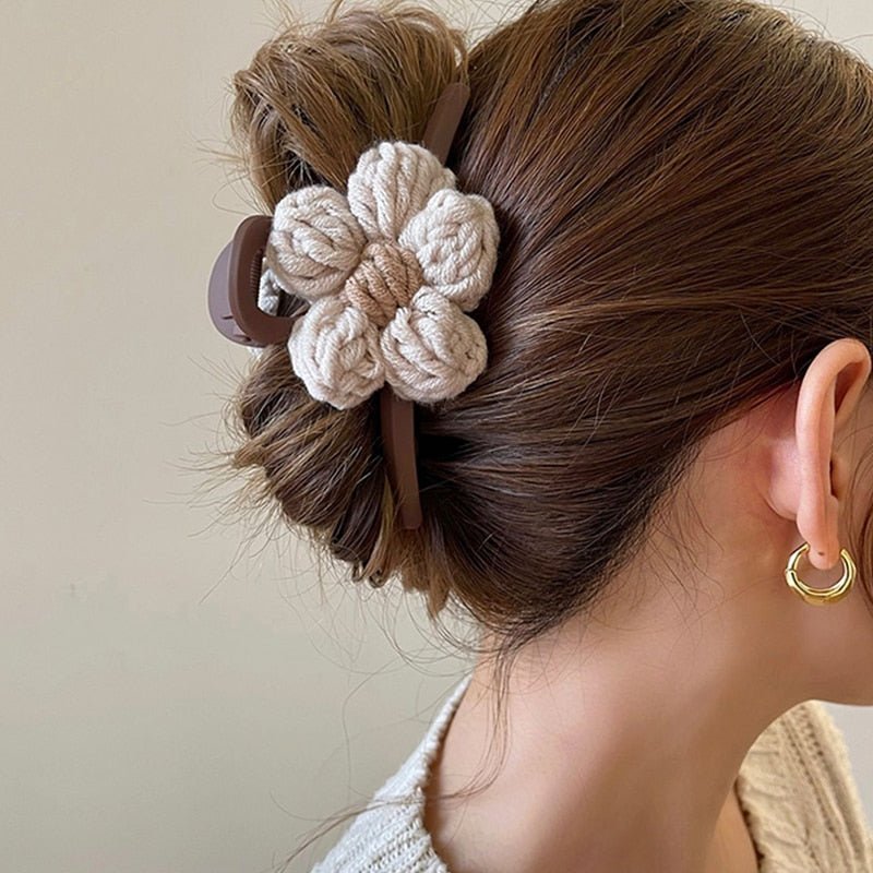 Kawaiimi - apparel & accessories - Jumbo Crochet Flower Hair Clip - 6