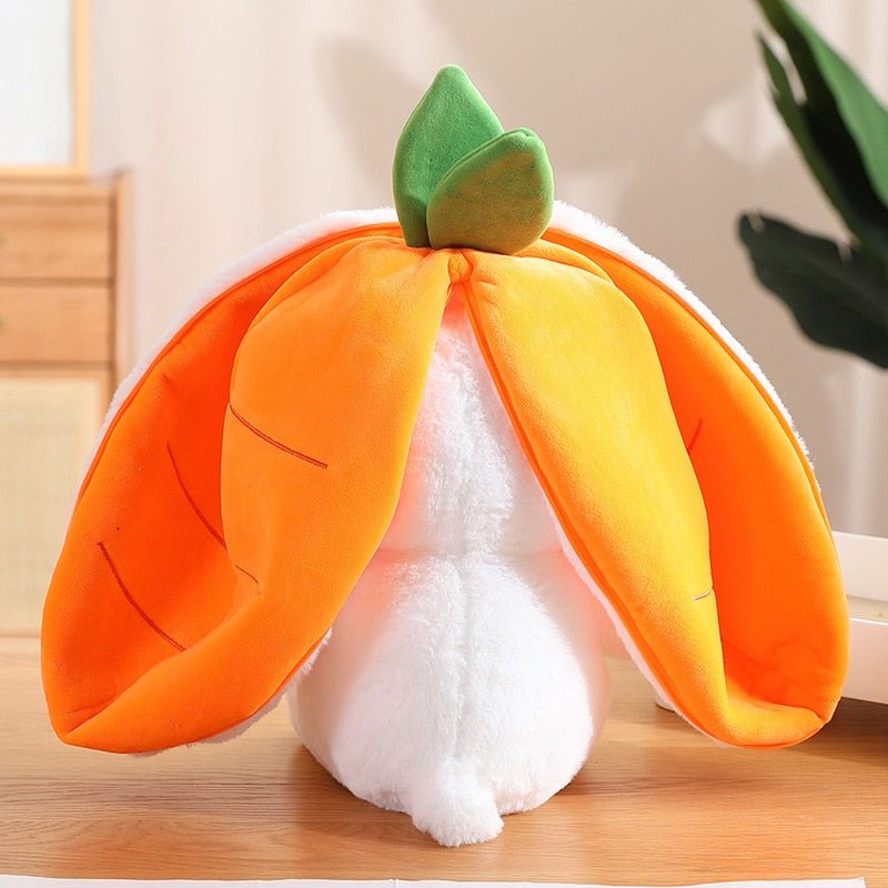Kawaiimi - plush toys - Kawaii Bunny in Strawberry & Carrot Hiding Bag - 7