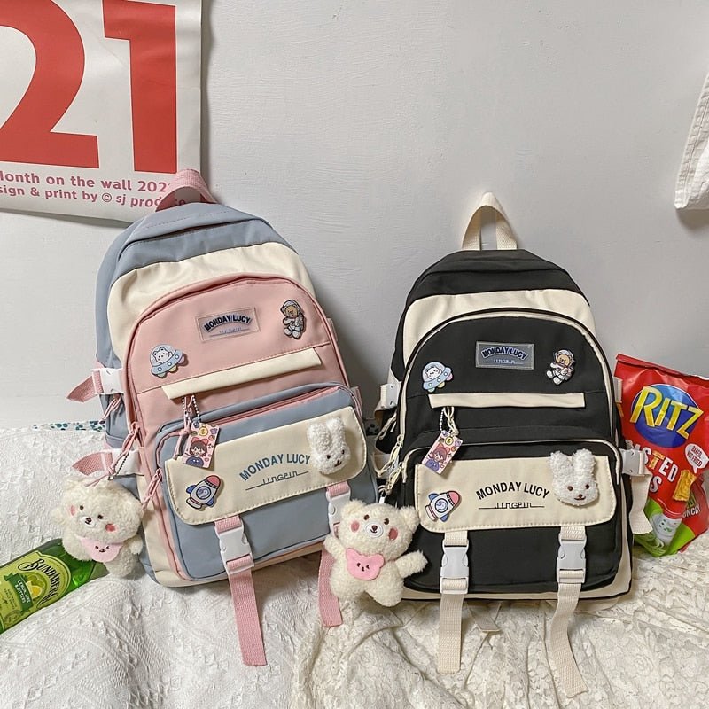 Kawaiimi - school bags & back to school accessories - Kawaii Chic Seoul School Backpack - 6
