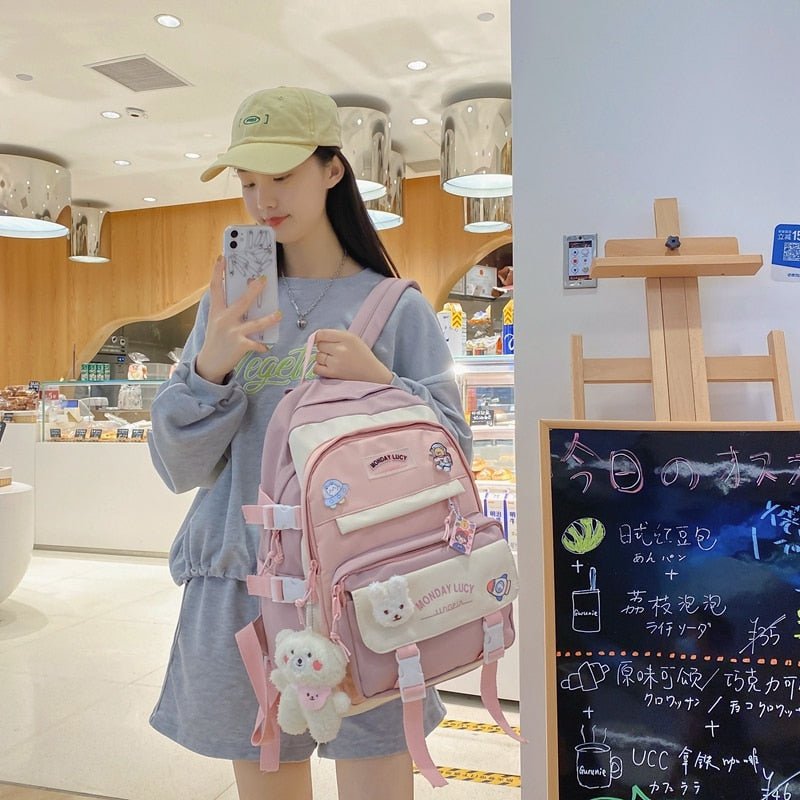 Kawaiimi - school bags & back to school accessories - Kawaii Chic Seoul School Backpack - 2