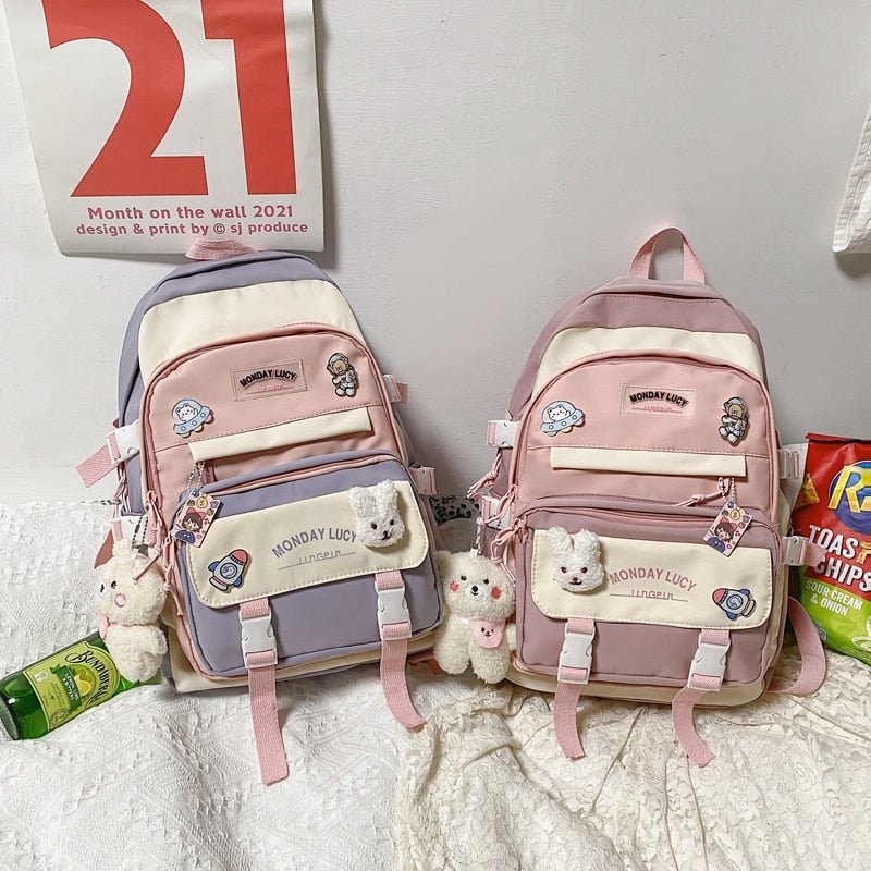 Kawaiimi - school bags & back to school accessories - Kawaii Chic Seoul School Backpack - 5