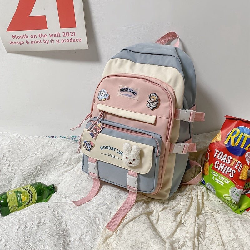 Kawaiimi - school bags & back to school accessories - Kawaii Chic Seoul School Backpack - 11