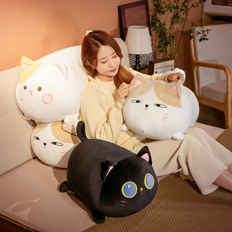 Kawaiimi - plush toys - Kawaii Chubby Cat Plush Pillow - 10