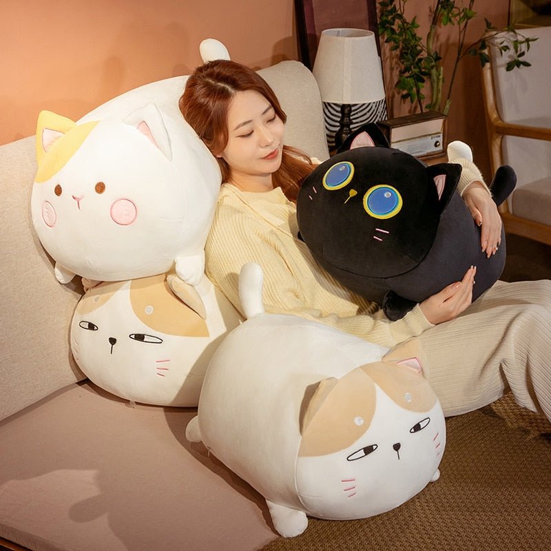 Kawaiimi - plush toys - Kawaii Chubby Cat Plush Pillow - 4