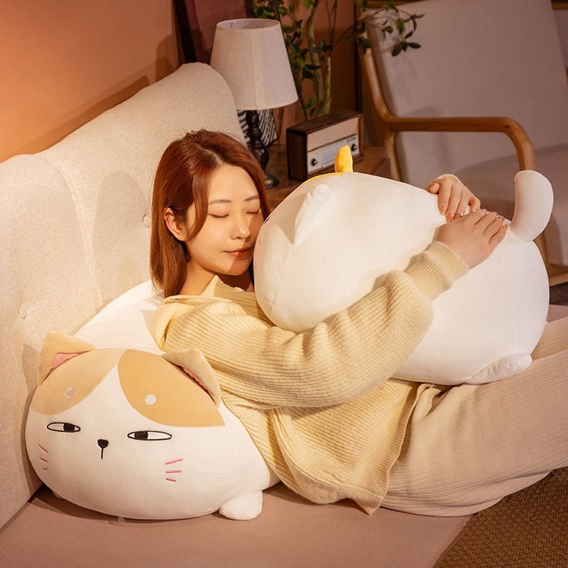 Kawaiimi - plush toys - Kawaii Chubby Cat Plush Pillow - 7