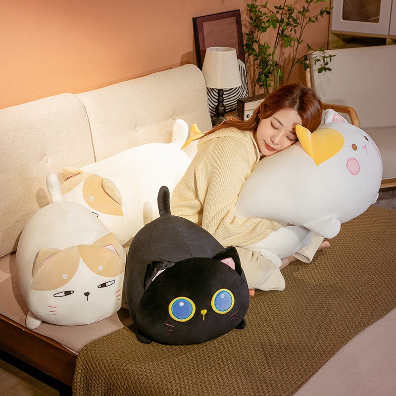 Kawaiimi - plush toys - Kawaii Chubby Cat Plush Pillow - 2
