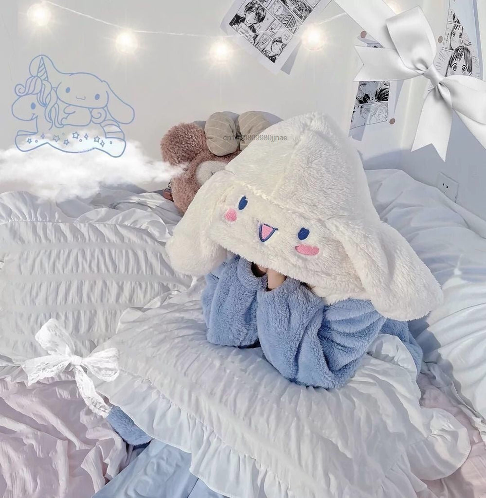 Kawaiimi - mens & womens winter pyjamas - Kawaii Cinnamoroll Plush Sleepwear - 11