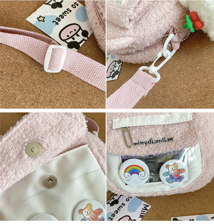 Kawaiimi - apparel & accessories - Kawaii Fluffy Bear Plush Bag - 11