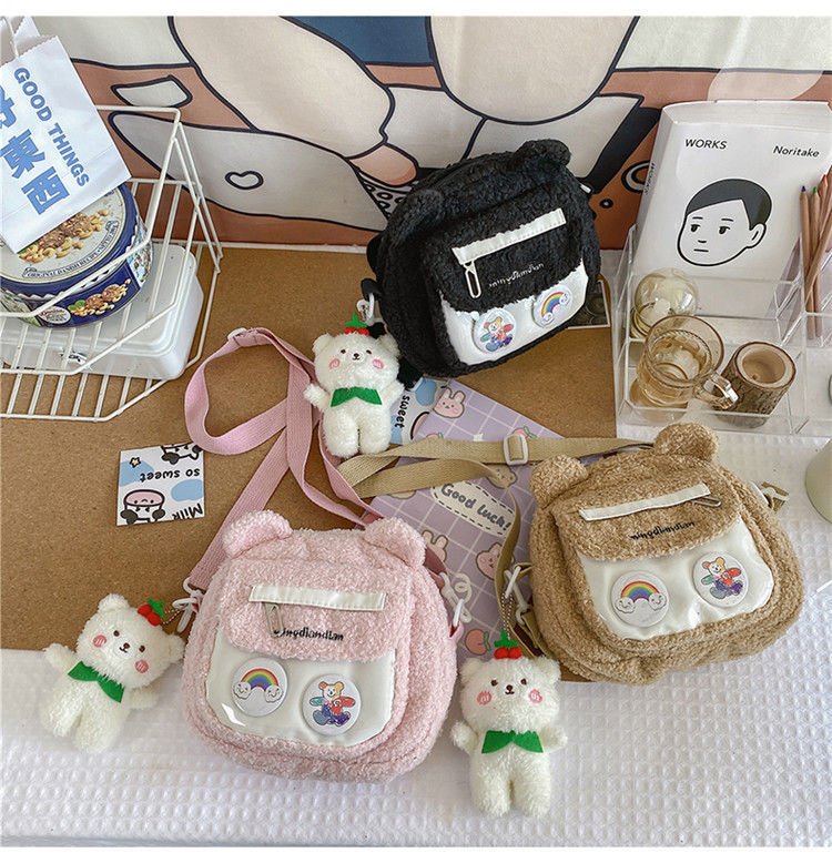 Kawaiimi - apparel & accessories - Kawaii Fluffy Bear Plush Bag - 9