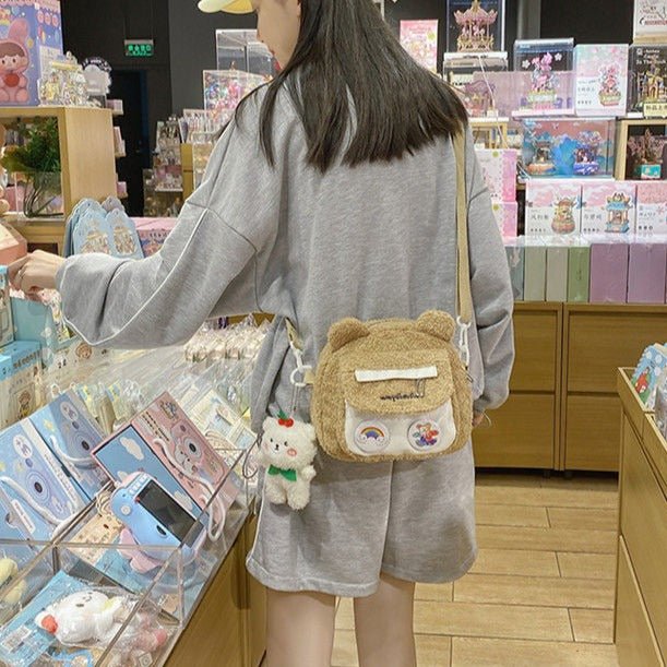 Kawaiimi - apparel & accessories - Kawaii Fluffy Bear Plush Bag - 8