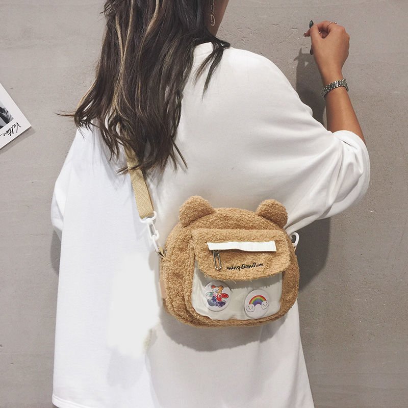 Kawaiimi - apparel & accessories - Kawaii Fluffy Bear Plush Bag - 5