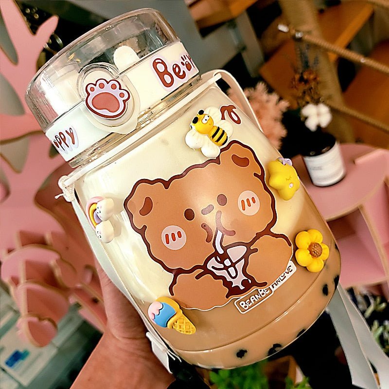 Kawaiimi - accessories - Kawaii Happy Bear Jumbo Water Bottle - 1