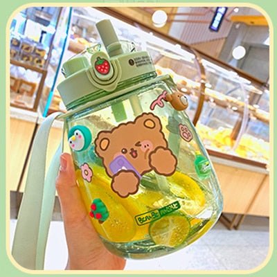 Kawaiimi - accessories - Kawaii Happy Bear Jumbo Water Bottle - 4