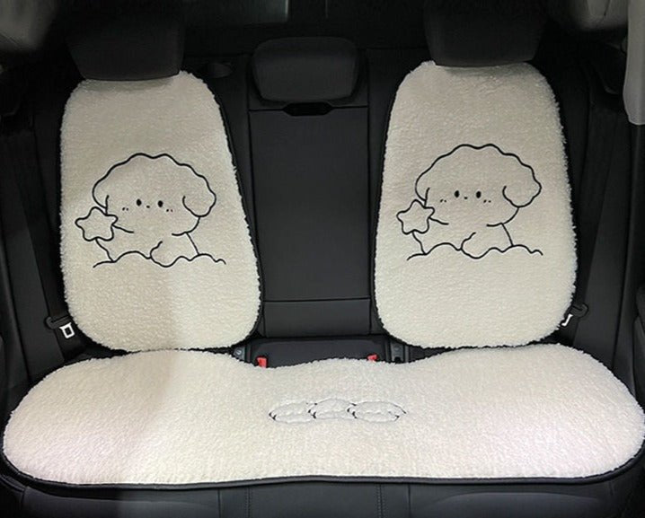 Sanrioed Pochacco Plush Doll Car Lumbar Cushion Kawaii Neck Pillow Cute Car  Supplies Plushie Seat Cushions Steering Wheel Cover