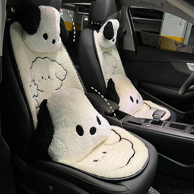 Sanrioed Pochacco Plush Doll Car Lumbar Cushion Kawaii Neck Pillow Cute Car  Supplies Plushie Seat Cushions Steering Wheel Cover