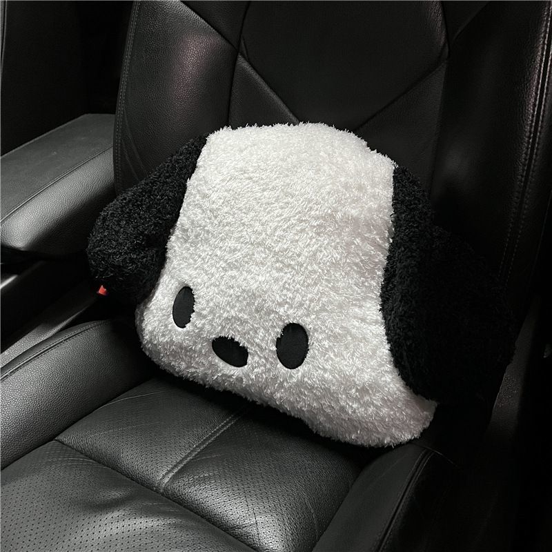 Kawaii Pochacco Cartoon Cute Car Cushion Winter Plush Cushion Rear Cushion  Set All Season Universal Car
