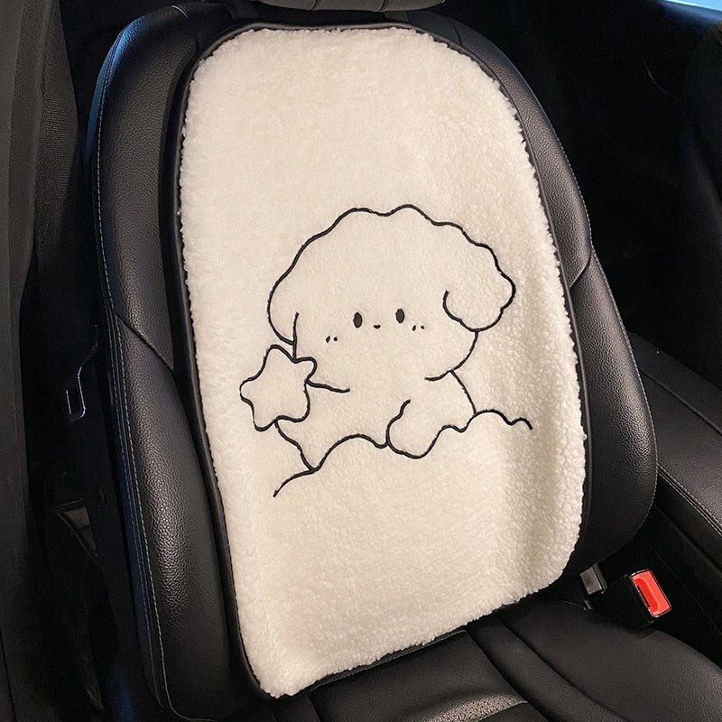 Kawaii Pochacco Cartoon Cute Car Cushion Winter Plush Cushion Rear Cushion  Set All Season Universal Car