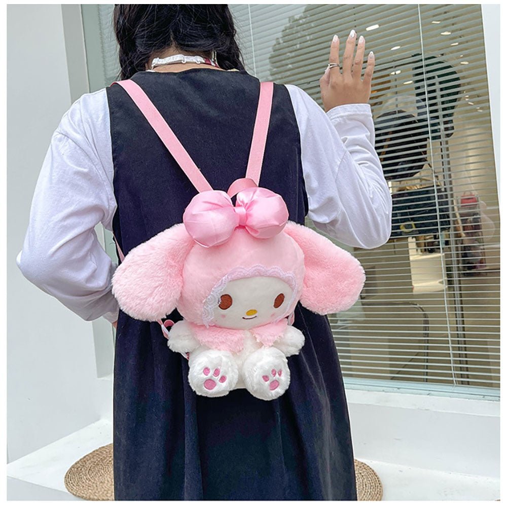 Kawaiimi - apparel & accessories - Kawaii Sanrio My Melody Plush Backpack - 2