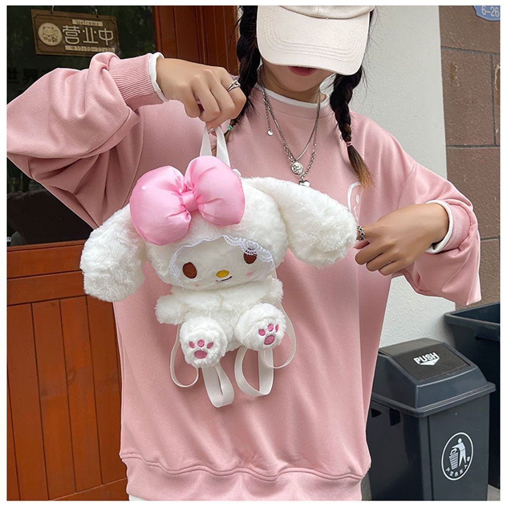 Kawaiimi - apparel & accessories - Kawaii Sanrio My Melody Plush Backpack - 3