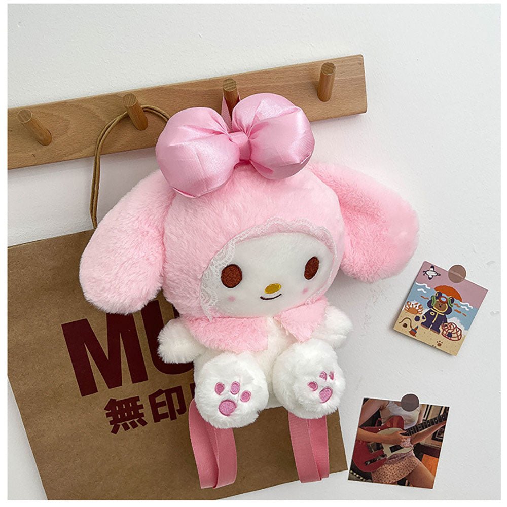 Kawaiimi - apparel & accessories - Kawaii Sanrio My Melody Plush Backpack - 5