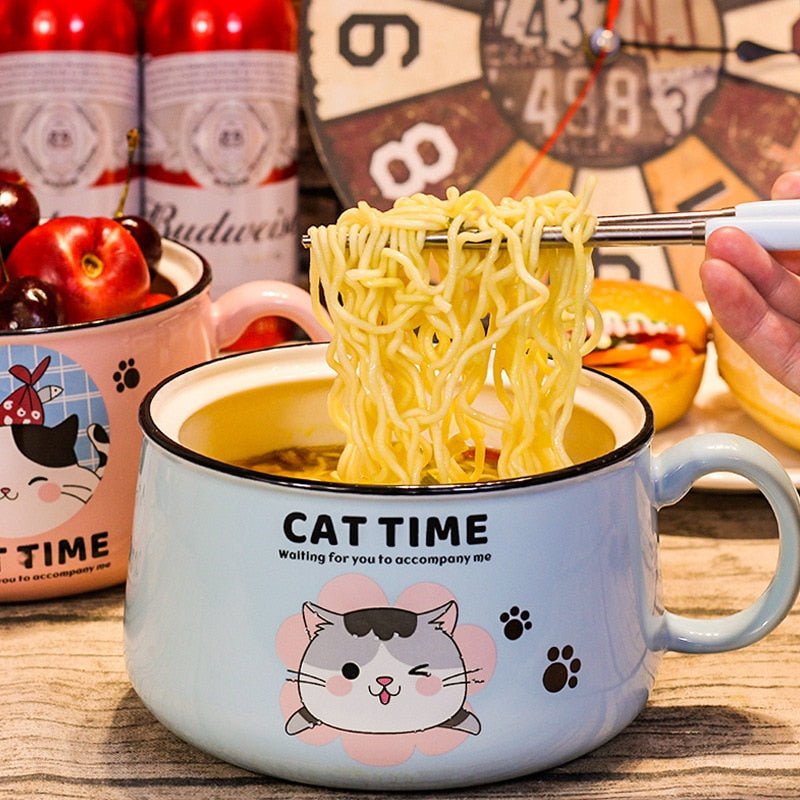 Kawaiimi - home & living - Kawaiimi Cat Time Noodle Bowl - 2