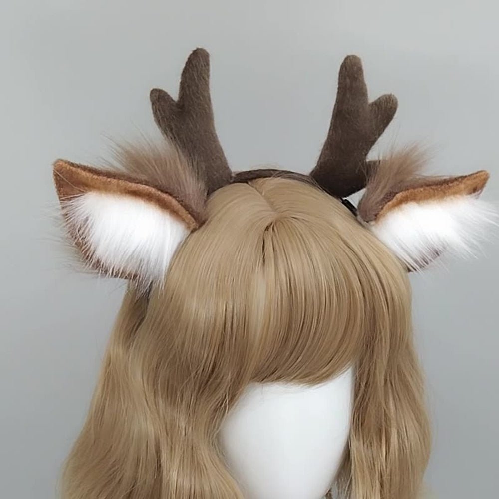 Kawaiimi - headwear - Lolita Fluffy Antler Headband - 1