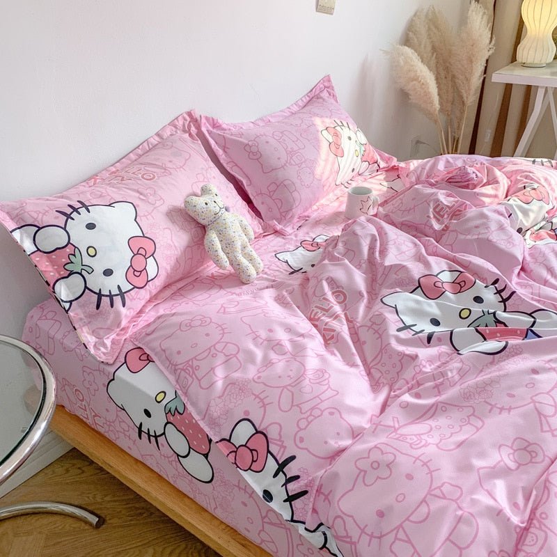Kawaiimi - Home & Living - Pastel Hello Kitty Bedding Set - 1