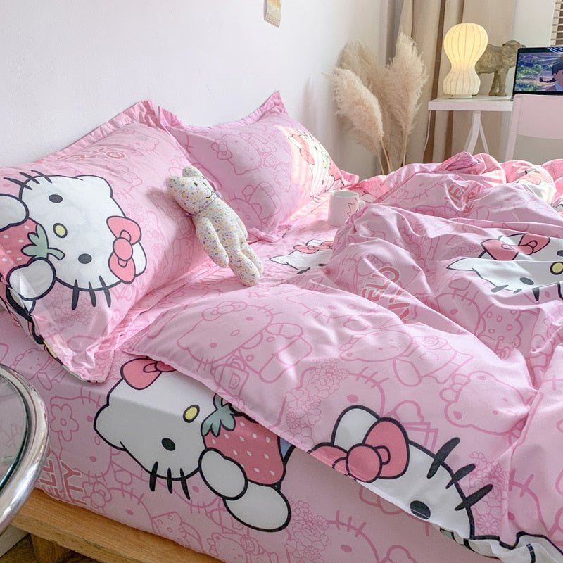 Kawaiimi - Home & Living - Pastel Hello Kitty Bedding Set - 2