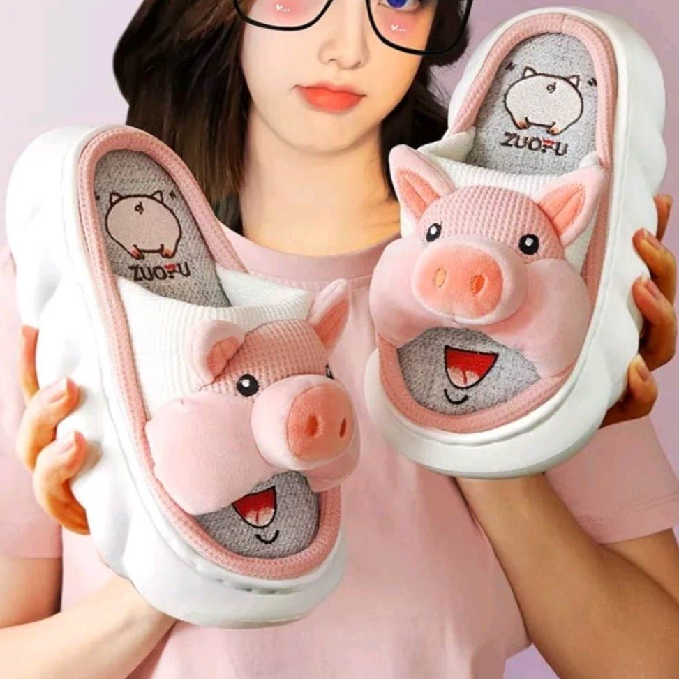 Kawaiimi - flip-flops, shoes & slippers for women - Piglet Pawtastic Slippers - 5