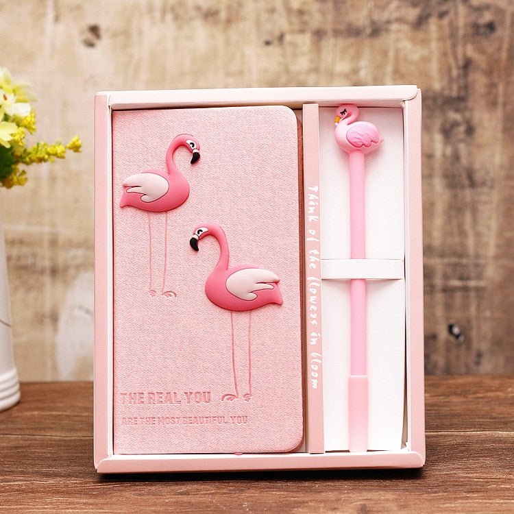 Kawaiimi - back to school supplies - Pink Flamingo Stationery Gift Set - 1