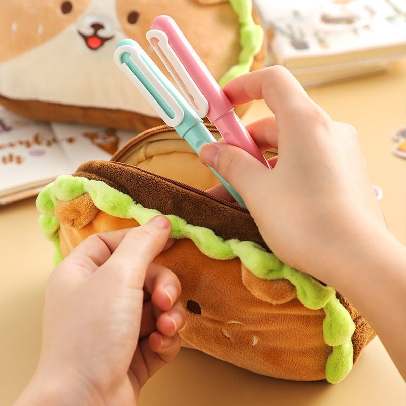 Kawaiimi - stationery - Plush Hamburger Buddy Pencil Case - 8