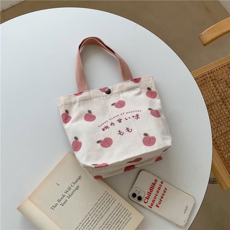 Kawaiimi - apparel and accessories - Pretty in Pink Peach Tote Bag - 2