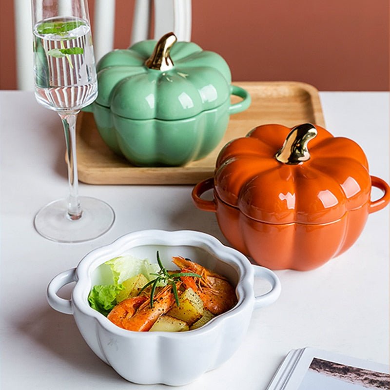 Kawaiimi - serving bowls with lids - Pumpkin Buttercup Bowl - 1