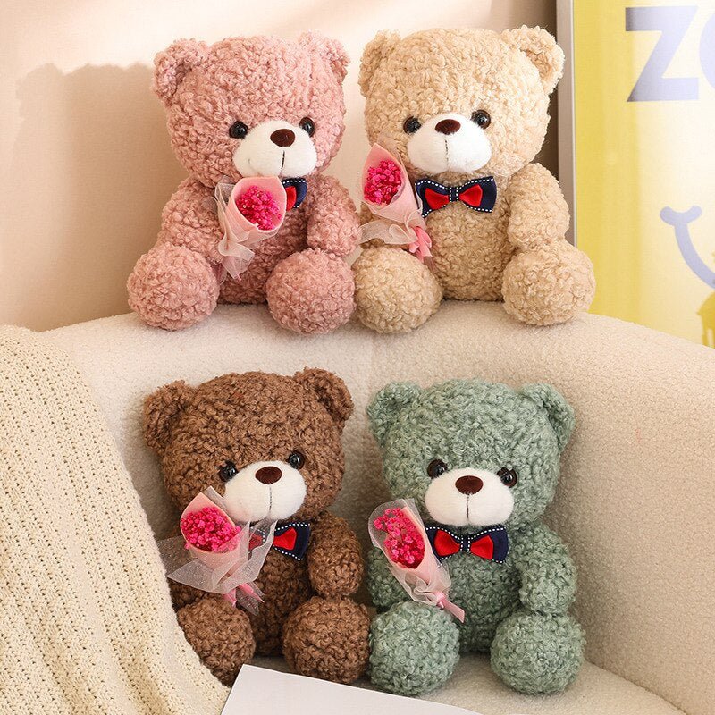 Kawaiimi - best plush toys gift ideas - Rose Bouquet Teddy Bear Fuzzy Plushie - 2