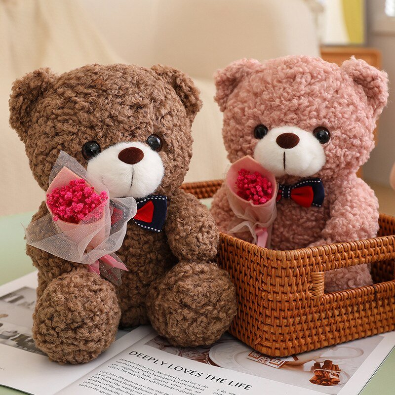 Kawaiimi - best plush toys gift ideas - Rose Bouquet Teddy Bear Fuzzy Plushie - 1
