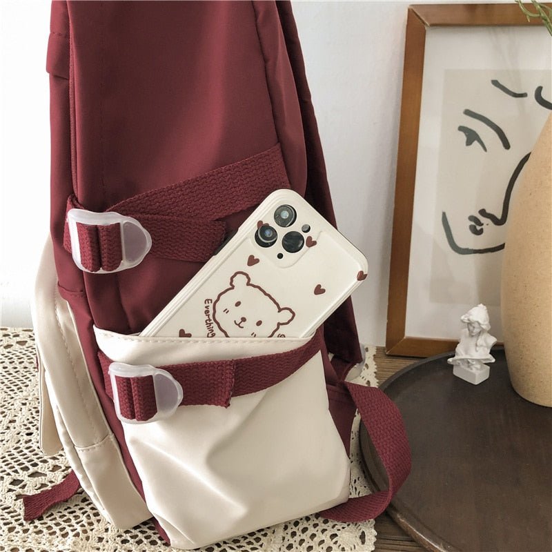 Kawaiimi - apparel and accessories - Simply Cute School Backpack with Teddy Pendant - 30