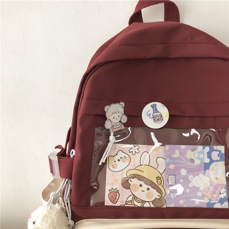Kawaiimi - apparel and accessories - Simply Cute School Backpack with Teddy Pendant - 26