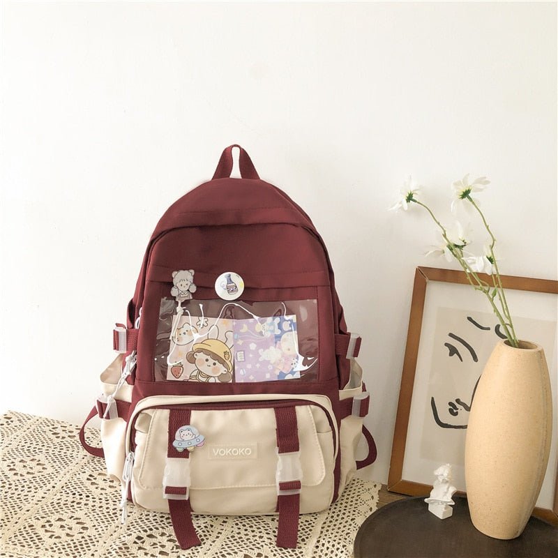 Kawaiimi - apparel and accessories - Simply Cute School Backpack with Teddy Pendant - 11
