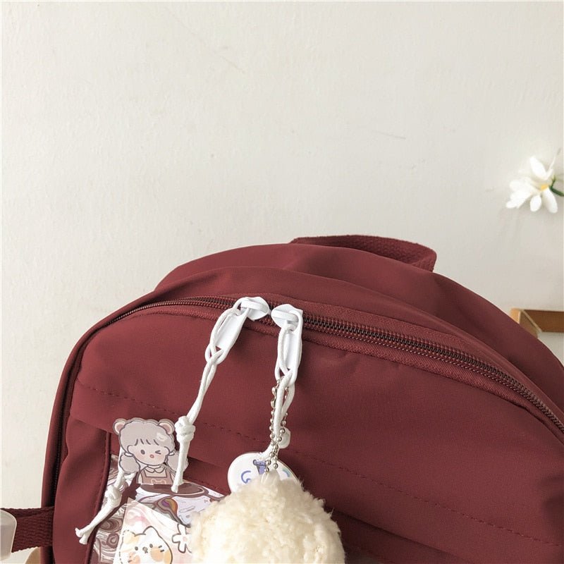 Kawaiimi - apparel and accessories - Simply Cute School Backpack with Teddy Pendant - 27